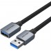 Удлинитель USB-USB 3.0 Vention OTG 3.0 Cotton Braided 1m Black (CBLHF)