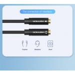 Кабель Audio 3.5мм-3.5мм Vention 4pin 2xF/M TPE headset+earphone 0.3m Black (BBVBY)