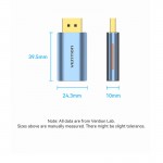 Адаптер DisplayPort-HDMI DP 1.4 HDMI 2.1 Vention M/F Aluminum Alloy 8K 60Hz 4K 120Hz 2K 144Hz 48Gbps Blue (HFMH0)