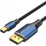 Кабель miniDisplayPort-DisplayPort 1.4 Vention 8K 60Hz 4K 144Hz 2K 165Hz 1080P 240Hz 2m Cotton Braided Aluminum Alloy Blue (HCFLH)