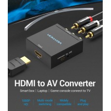 Конвертер Vention AV 3RCA-HDMI v1.4 1080p Black (AEFB0)