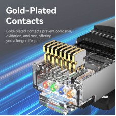 Патч-корд RJ45-RJ45 Vention Ethernet CAT8 SFTP 40Gbps 2000MHz Copper PVC Round 0.5m Black (IKKBD)