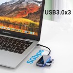 USB HUB Vention 5 в 1 Type-C-HDMI-USB-PD 3USB 3.0 4K 60Hz 87W 0.15m Black (TFBHB)