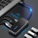 USB HUB Vention 6 в 1 Type-C-HDMI-RJ45-USB-PD 3USB 3.0 1Type-C 87W 4K 30Hz 0.15m Black (TFFHB)