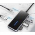 USB HUB Vention 5 в 1 Type-C-HDMI-USB-PD 4USB 3.0 87W 4K 30Hz 0.15m Black (TFDHB)