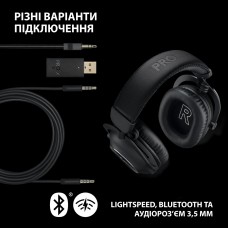 Наушники гарнитура накладные Wireless Logitech G Pro X2 LightSpeed Black (981-001263)