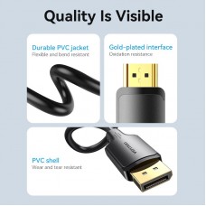 Кабель DisplayPort-HDMI v.1.2 Vention PVC 4K 30Hz 2K 60Hz 1.5m Black (HFOBG)