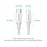 Кабель Type-C-Lightning Vention TPE PVC Mfi C94 PD 30W 3A 480Mbps 1m White (LAKWF)