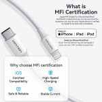 Кабель Type-C-Lightning Vention TPE PVC Mfi C94 PD 30W 3A 480Mbps 1.5m White (LAKWG)