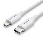 Кабель Type-C-Lightning Vention TPE PVC Mfi C94 PD 30W 3A 480Mbps 1.5m White (LAKWG)