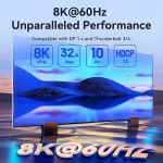 Кабель Type-C-DisplayPort v1.4 Vention Cotton 8K 60Hz 4K 144Hz 0.5m Black (CRFBD)