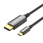 Кабель Type-C-DisplayPort v1.4 Vention Cotton 8K 60Hz 4K 144Hz 2m Black (CRFBH)