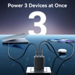 Сетевое зарядное устройство 2Type-C 1USB Vention (C+C+A) GaN III PD 65W QC3.0 5A Black (FERB0-EU)