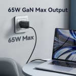 Сетевое зарядное устройство 2Type-C 1USB Vention (C+C+A) GaN III PD 65W QC3.0 5A Black (FERB0-EU)