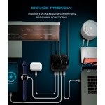 Сетевое зарядное устройство ArmorStandart Resolute Power ARP-544 PD 100W GaN 4Type-C 4USB 5A 2m Black (ARM73177)