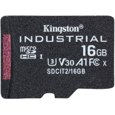 Карта памяти MicroSDHC 16GB UHS-I/U3 Class 10 Kingston Industrial (SDCIT2/16GBSP)