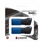 Флешка USB USB3.2 2x64GB Kingston DataTraveler Exodia M Black/Blue (DTXM/64GB-2P)