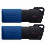 Флешка USB USB3.2 2x64GB Kingston DataTraveler Exodia M Black/Blue (DTXM/64GB-2P)