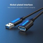 Удлинитель USB-USB 3.0 Vention F/M PVC Round 5Gbps 5m Black (CBHBJ)
