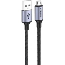 Кабель Foneng X95 Metal Head Braided Cable USB-MicroUSB 3A 1.2m Black (X95-CA-MU)