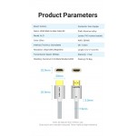 Кабель Vention HDMI-HDMI V2.1 (M/M) Cotton Braided 8K 60Hz 4K 120Hz 48Gbps 1m Silver (ALCIF)