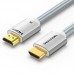Кабель Vention HDMI-HDMI V2.1 (M/M) Cotton Braided 8K 60Hz 4K 120Hz 48Gbps 3m Silver (ALCII)