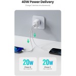 Сетевое зарядное устройство Ugreen CD243 2Type-C PD 40W 3A White (10343)