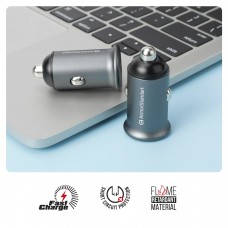 Автомобильное зарядное устройство ArmorStandart 2USB 36W 2.4A QC3.0 Grey + кабель USB-Lightning (ARM82458)