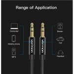 Кабель Audio Aux 3.5мм-3.5мм Vention F/F Fabric Braided gold-plated 1m Black (BAGBF)