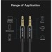 Кабель Audio Aux 3.5мм-3.5мм Vention F/F Fabric Braided gold-plated 1m Black (BAGBF)