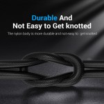 Кабель Type-C-Type-C 3.1 Vention TPE Nylon Thunderbolt 3 4K 60Hz PD 60W 3A 5Gbps nickel-plated 2m Grey (TAAHH)