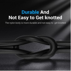Кабель Type-C-Type-C 3.1 Vention TPE Nylon Thunderbolt 3 4K 60Hz PD 60W 3A 5Gbps nickel-plated 2m Grey (TAAHH)