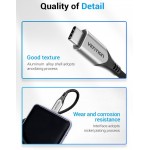 Кабель Type-C-Type-C 3.1 Vention TPE Nylon Thunderbolt 3 4K 60Hz PD 60W 3A 5Gbps nickel-plated 2m Grey (TAAHH)