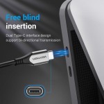 Кабель Type-C-Type-C 3.1 Vention TPE Nylon Thunderbolt 3 4K 60Hz PD 60W 3A 5Gbps nickel-plated 2m Grey (TAAHH)