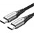Кабель Type-C-Type-C Vention TPE Nylon PD 60W 3A 480Mps nickel-plated 1m Grey (TADHF)