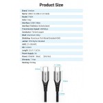 Кабель Type-C-Type-C Vention TPE Nylon PD 60W 3A 480Mps nickel-plated 2m Grey (TADHH)