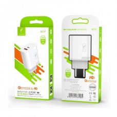 Сетевое зарядное устройство SkyDolphin SC17 PD+QC3.0 1USB 1Type-C 3A White (SDMZP-000110)
