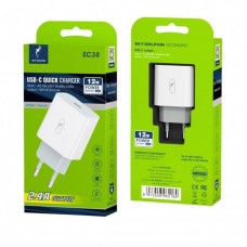 Сетевое зарядное устройство SkyDolphin SC38T 1Type-C 2.4A White (SDMZP-000181)