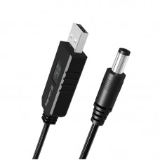 Кабель ColorWay для роутера 12V (USB-DC 5.5х2.5mm) 1m Black (CW-CBUD067-BK)