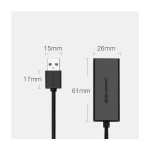 Адаптер Ugreen 2.0 USB-RJ45 Ethernet 100Mb CR110 Black