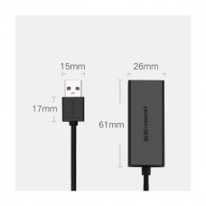 Адаптер Ugreen 2.0 USB-RJ45 Ethernet 100Mb CR110 Black