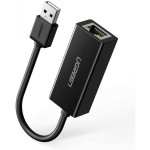 Адаптер Ugreen 2.0 USB-RJ45 Ethernet 100Mb CR110 Black