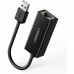 Адаптер Ugreen 2.0 USB-RJ45 Ethernet 100Mb CR110 Black