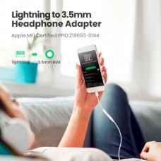Адаптер Ugreen Lightning-3.5мм 0.10m Headphone Jack US212 White