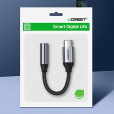 Адаптер Ugreen Type-C-3.5мм M/F 0.10m AV142 Black