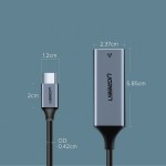 Адаптер Ugreen USB 3.1 Type-C-RJ45 Ethernet 1000 Mb CM199 Grey