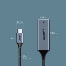 Адаптер Ugreen USB 3.1 Type-C-RJ45 Ethernet 1000 Mb CM199 Grey