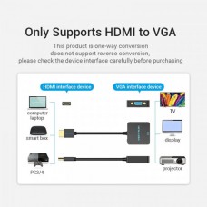 Адаптер Vention HDMI-VGA v.1.4 1080P 60Hz 0.15m 3.5 audio microusb power Black (ACRBB)
