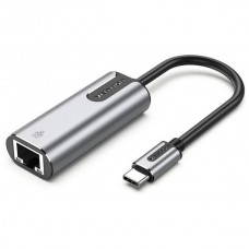 Адаптер Vention USB3.1 Type-C-RJ45 Ethernet 10/100/1000Mbps Gigabit Aluminum 0.15m Grey (CFNHB)