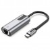 Адаптер Vention USB3.1 Type-C-RJ45 Ethernet 10/100/1000Mbps Gigabit Aluminum 0.15m Grey (CFNHB)